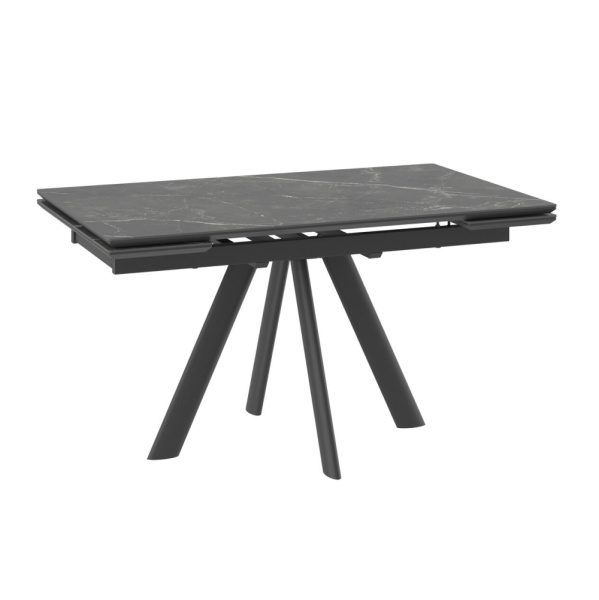 Стол JACK-140, раздвижной 140(30+30)х85, STONE BLACK ST CER/ЧЕРНЫЙ